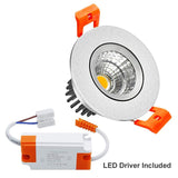 LightingWill 2inch LED Dimmable Downlight, 3W COB Recessed Ceiling Light, Day...