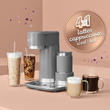 Mr. Coffee 4-in-1 Single-Serve Latte Lux, Iced, and Hot 16 oz, Grey