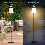 Outdoor Floor Lamp, 100% Solar Powered Floor Lamp for Patio Decks Lawn Pool G...