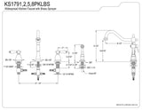 Kingston Brass KS1795PKLBS Duchess Widespread Kitchen Faucet, Oil Rubbed Bronze