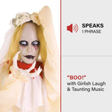 Haunted Hill Farm Zombie Bride with Pop-Up Head and Light-Up Eyes, Halloween ...