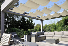 COARBOR 3'x12' Retractable Wave Shade Cover Outdoor Waterproof Retractable Sh...