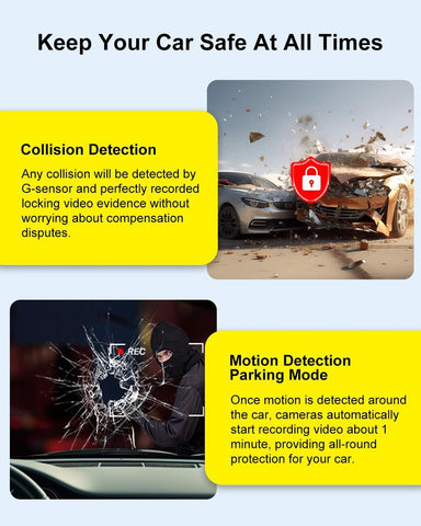 Dash Cam Camera For Cars Dashcam - Lehwey 3 Channel 4k 2160P+1440P+1080P Dash...