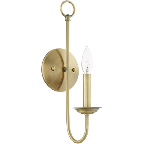 Livex Lighting 42681-01 1 Light Antique Brass Wall Sconce 5"W x 16"H