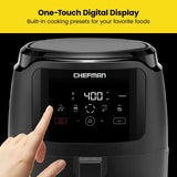 Chefman Digital Air Fryer, Large 5 Qt Family Size, One Touch Digital Control ...