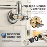 Pot Filler Faucet Polished Nickel: ARCORA Modern Pot Filler Wall Mount Kitche...