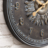 FirsTime & Co. Verdigris Calisto Sunflower Outdoor Wall Clock and Thermometer...