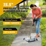 EVEAGE 15.5" Pressure Washer Surface Cleaner, Power Washer Surface Cleaner wi...