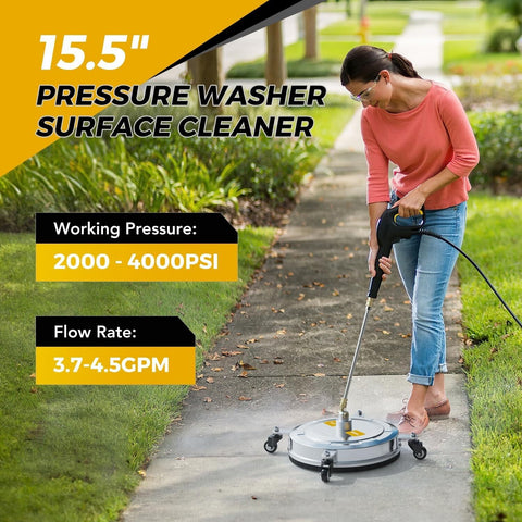 EVEAGE 15.5" Pressure Washer Surface Cleaner, Power Washer Surface Cleaner wi...