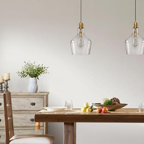 Hampton Hill Auburn Modern Glass Pendant Light Fixtures for 0, Gold/Clear