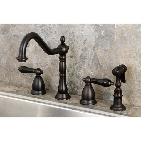 Kingston Brass KS1795PKLBS Duchess Widespread Kitchen Faucet, Oil Rubbed Bronze