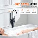 VEVOR Freestanding Bathtub Faucet, Floor Mount, Freestanding Tub Filler, Show...