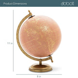 Abbott Collection 57-LATITUDE-01 Spinning Small Decorative Globe, Pink/Gold, ...