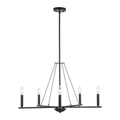 TRANS GLOBE 11645 BK I Linden Collection 30 Inch Five-Light Chandelier - in a...