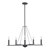 TRANS GLOBE 11645 BK I Linden Collection 30 Inch Five-Light Chandelier - in a...