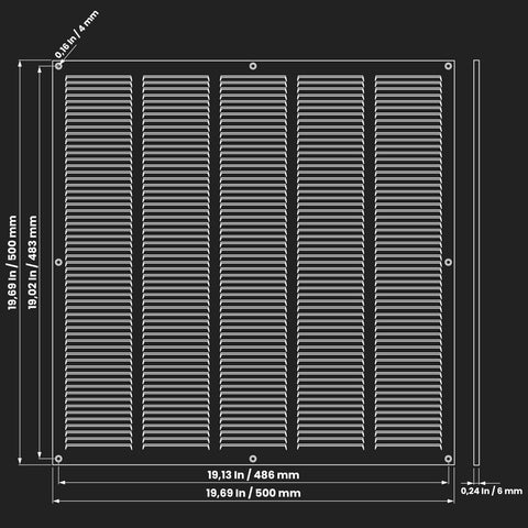 Repa Market White Air Vent Cover 20" x 20" Inch (Outer Dimensions) - Steel Re...