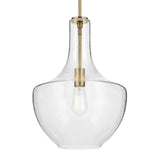 KICHLER Everly 19.75" 1 Light Bell Pendant Clear Glass Natural Brass 13.75"