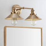 JONATHAN Y JYL7430A August 17.5" 2-Light Metal Shade 2 Bulb, Brass Gold