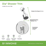 Symmons S-3501-CYL-B-1.5-TRM Dia Single Handle 1-Spray Shower Trim with Secon...