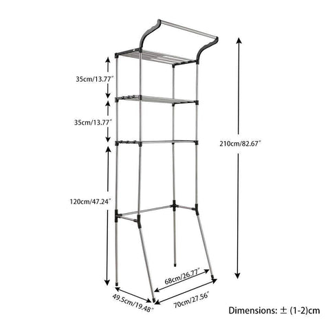 Hershii 3-Tier Laundry Room Shelf Over The 7.67D x 10.85W x 32.55H in, Grey