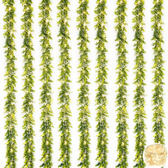BLEUM CADE 9 Pack Eucalyptus Garland with Lights, 5.9 Ft/pcs Artificial Green...