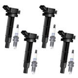 MAS Set of 4 Ignition Coil Pack & Denso 4504 Platinum Spark Plugs Compatible ...