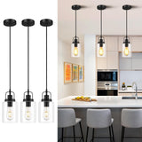 Pendant Light Kitchen Island 3 Pack, Modern Hanging Light Fixtures with Clear...