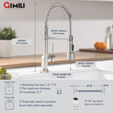 GIMILI Kitchen Faucet with Sprayer Modern Single Handle Pull Down Sprayer Bru...