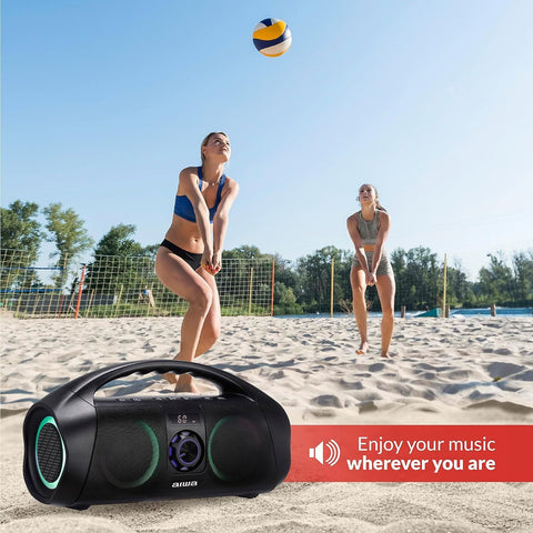 AIWA Portable Boombox - Waterproof Bluetooth Speaker, Rechargeable Wireless...