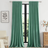 PRIMROSE Velvet Curtains 96 inch Long for Living Room,Set of 2 Panels Turquoi...