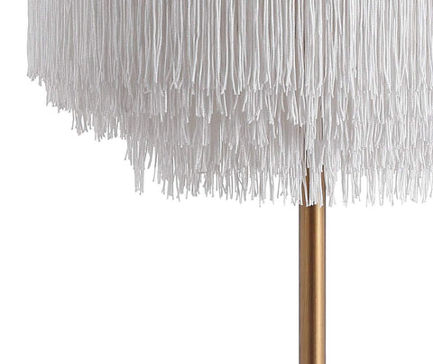 JONATHAN Y JYL9045A Coco 27.5" Fringed/Metal LED Table Lamp 27.5 in, Gold