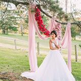 Wedding Canopy Ceiling Drapes 6 Panels 5ftx20ft Pink Draping Fabric Sheer Cur...