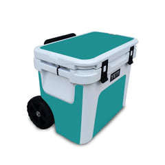 Skin Compatible with Yeti Roadie 32 Wheeled Cooler - Solid Teal - Premium 3M ...