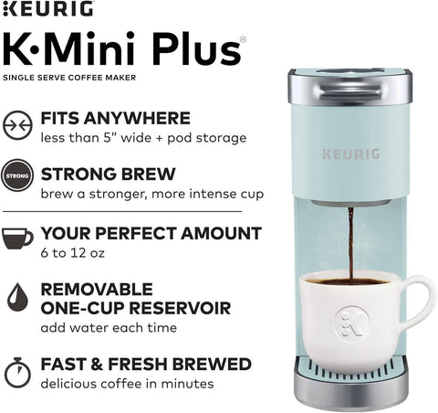 Keurig K-Mini Plus Single Serve K-Cup Pod Coffee Maker, Misty Green