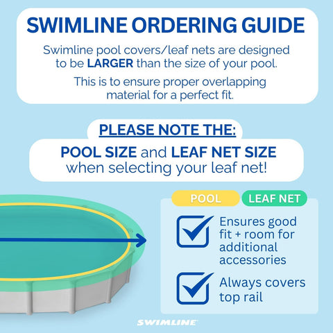 SWIMLINE HYDROTOOLS Leaf Net Heavy Duty Winter Leaf Net Pool Cover for Above ...