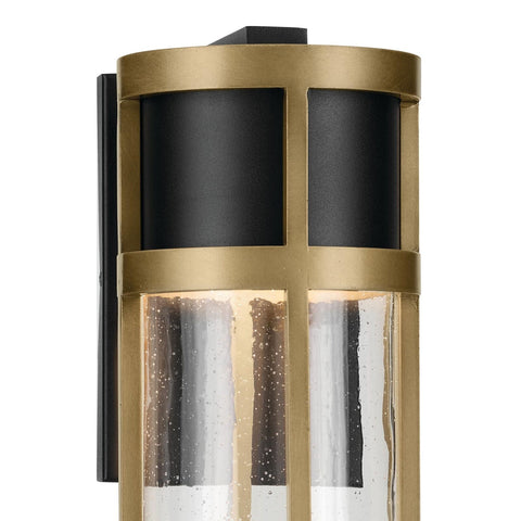 KICHLER Camillo LED Textured Black with Natural Brass Modern Outdoor Wall Lig...