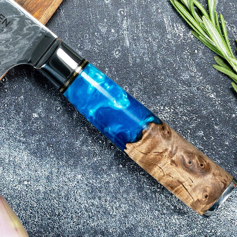 SENKEN Damascus Steel Bread Knife - Tsunami Collection - 67-Layer Japanese VG...