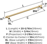 Amerock BP54036CZ | Champagne 18in (457mm) Center-to-Center, Bronze