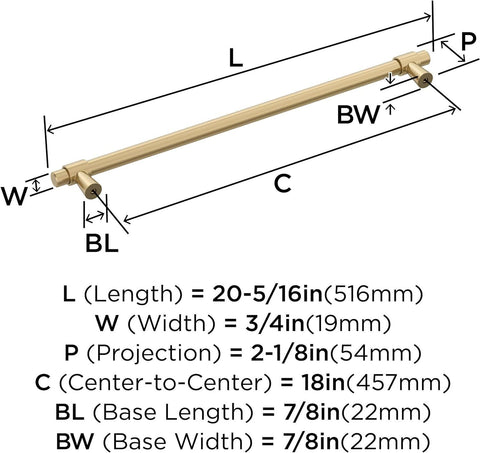 Amerock BP54036CZ | Champagne 18in (457mm) Center-to-Center, Bronze