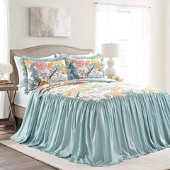 Lush Decor Sydney Bedspread Set - Charming & Colorful Floral Leaf Design - 3 ...