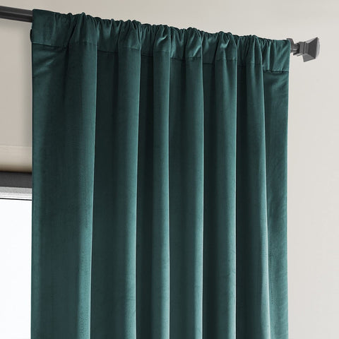 HPD Half Price Drapes Heritage Plush Velvet Curtains 84 Inches Long Room Dark...