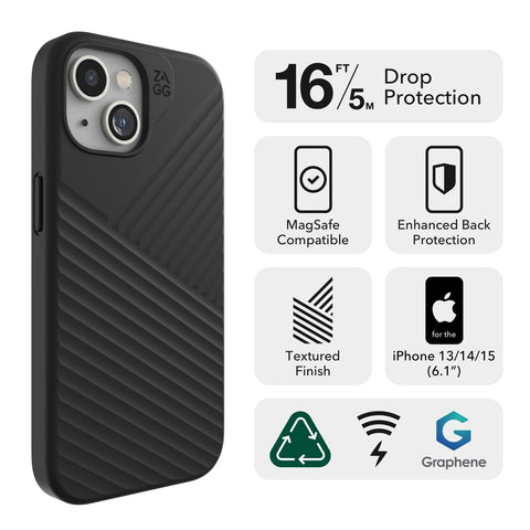 ZAGG Denali Snap iPhone 15/14/13 Case - Drop Protection (16ft/5m), Dual Layer...