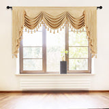 ELKCA Thick Chenille Window Curtains Valance for Living Room Luxury Gold Room...