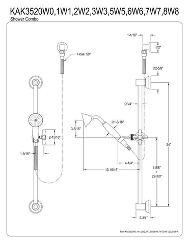 Kingston Brass KAK3521W1 Designer Trimscape Made To Match Shower Combo, Polis...