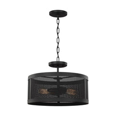 Generation Lighting 7728502-12 Two Lgiht Semi-Flush Convertible Pendant, Black