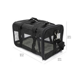 Amazon Basics Soft-Sided Mesh Pet Travel Carrier for Dog, Cat, Medium, 16.5" ...