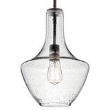 Kichler Everly 15.25" Kitchen Bell Pendant in Olde Bronze&#174;, 1-Light Clear S