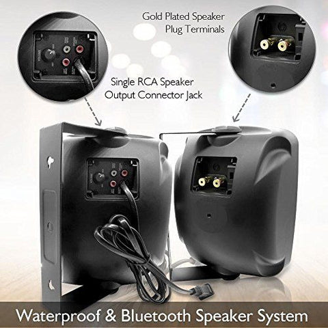 Pyle Outdoor Waterproof Wireless Bluetooth Speaker - 6.5 in 800 Watt, Black