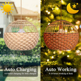 Outdoor Chandelier Ranttan 12" Solar Pendant Lights Ceiling Light with Remote...