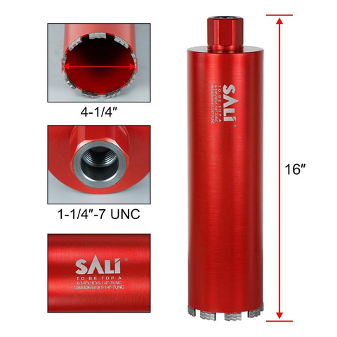 SALI Wet Diamond Core Drill Bits 4-1/4" (108mm) Diameter, 15" (380mm) Drillin...